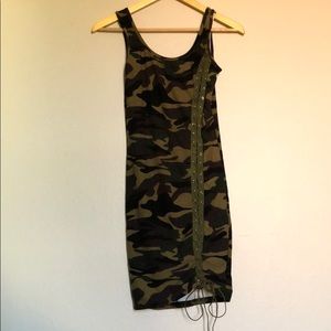 Camouflage tie up Dress